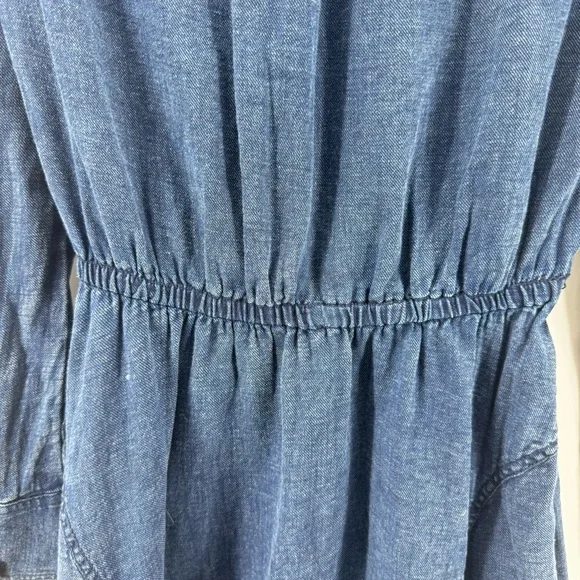NWT Anthropologie Pilcro V-Neck Wrap Midi Denim cotton Dress Szxs western - Picture 11 of 16